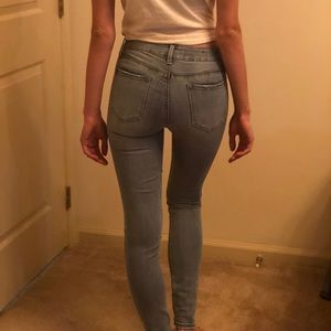 High Rise Light Blue Skinny Jeans